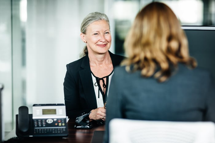 A client meeting with a banker.