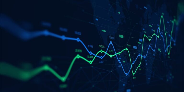 Decorative image of stock market trend lines